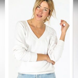 perfectwhitetee Sinead French Terry v-neck Sweatshirt size Small